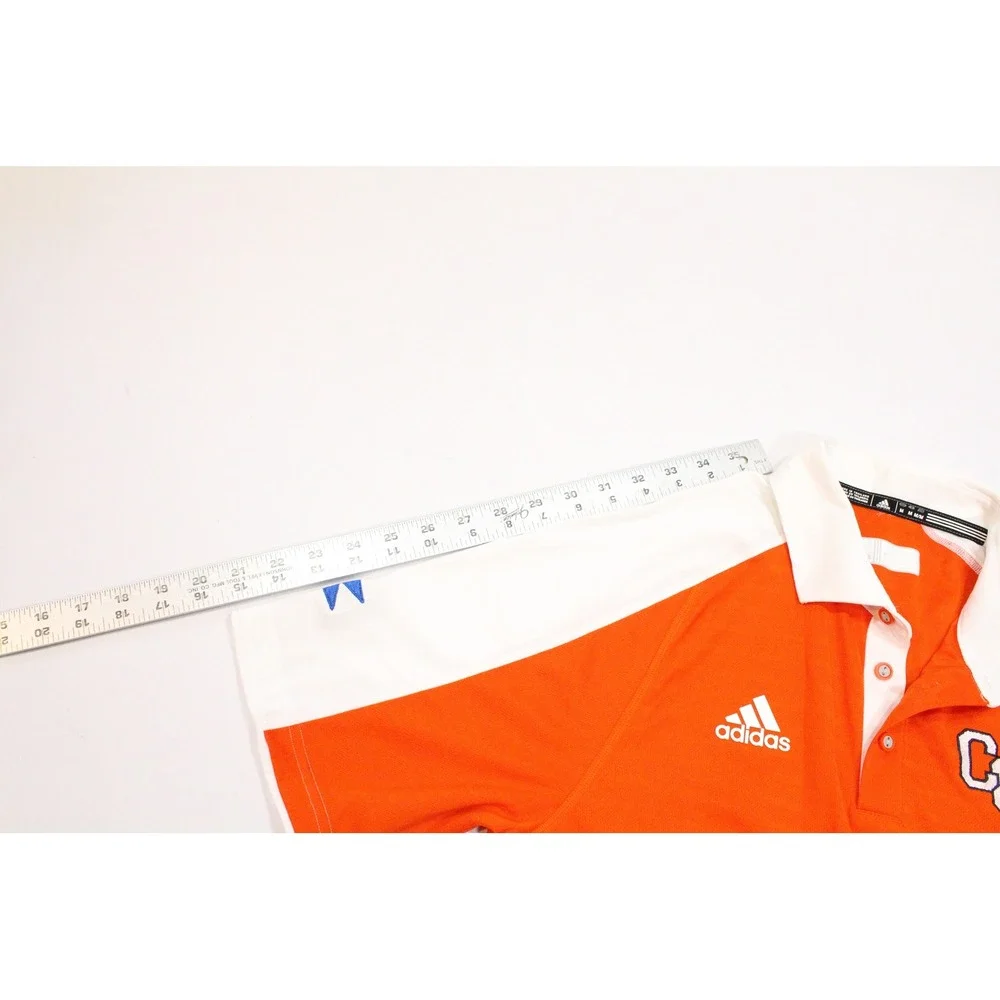 Adidas CGA Coast Guard Academy Climalite Polo Shirt Mens Medium Orange White